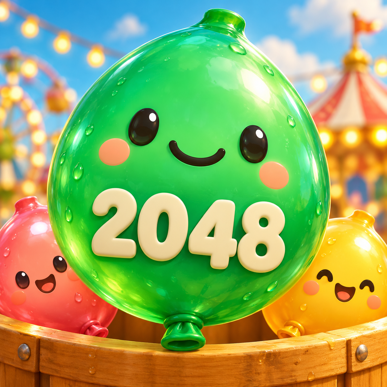 Bubble 2048 balloon puzzle